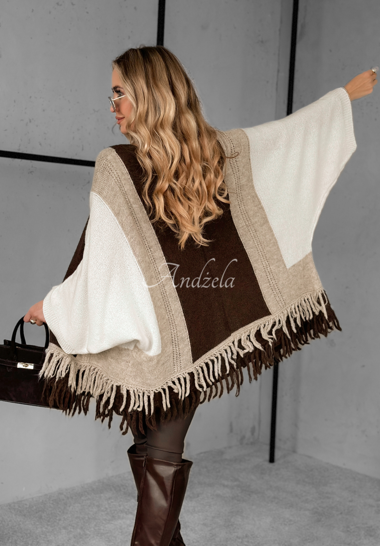 Oversize-Cardigan aus Wolle und Viskose Quiet Mornings Schokoladenbraun
