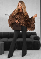 Wiskozowa Bluse z falbankami Dating You Schokoladenbraun