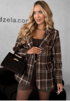 Blazer w kratę Let Me Know Schokoladenbraun