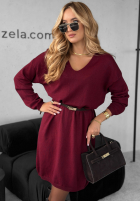Dzianinowa Kleid You Decide Burgunderrot