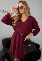 Dzianinowa Kleid You Decide Burgunderrot