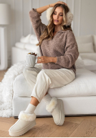 Pullover z kołnierzem Soft Feelings Schokoladenbraun