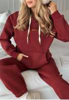 Sweat Set Sweatshirt i Hose She Did That Burgunderrot