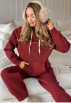 Sweat Set Sweatshirt i Hose She Did That Burgunderrot