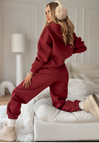 Sweat Set Sweatshirt i Hose She Did That Burgunderrot