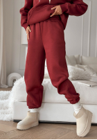 Sweat Set Sweatshirt i Hose She Did That Burgunderrot
