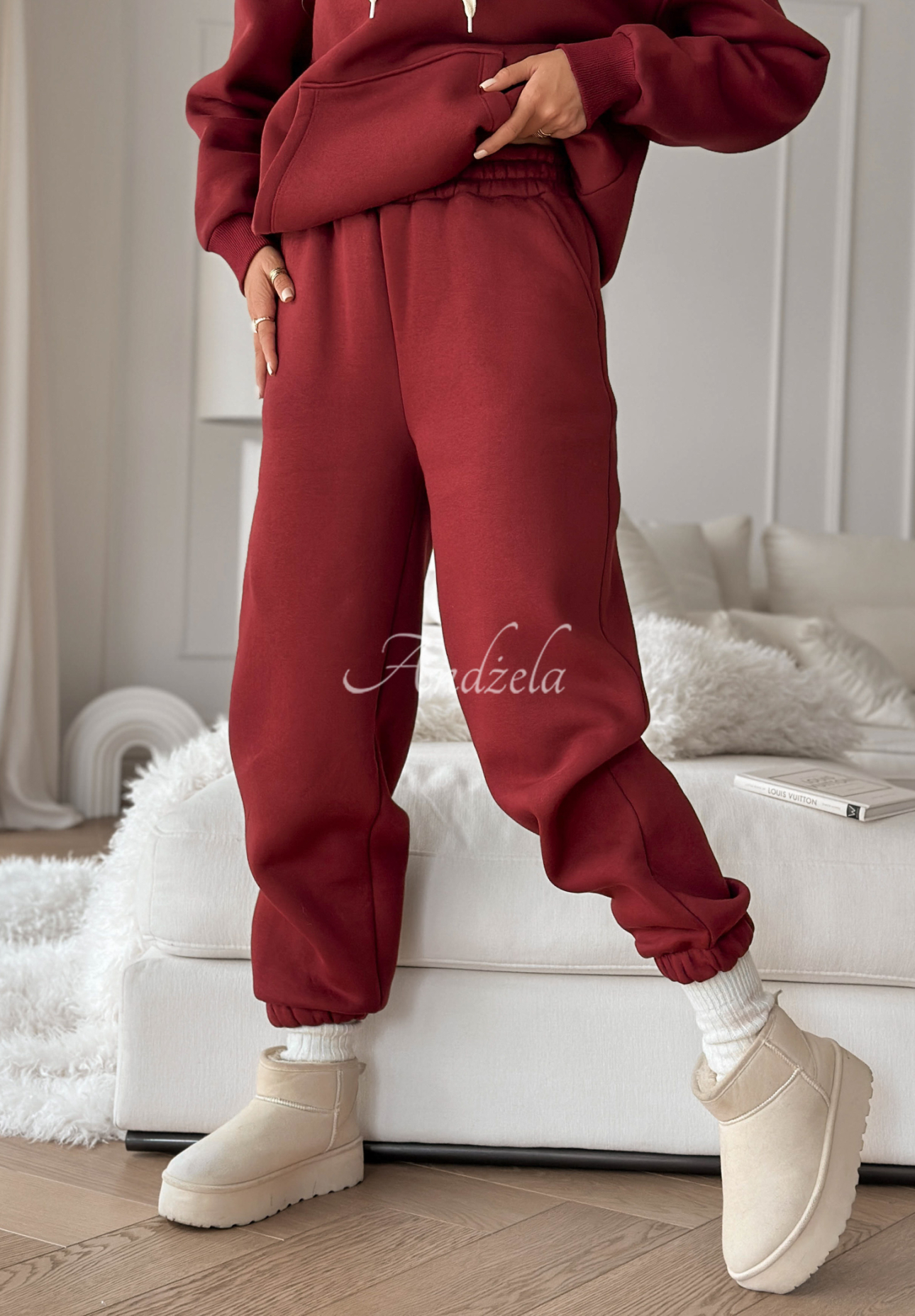 Trainingsanzug-Set: Sweatshirt und Hose She Did That Burgunderrot