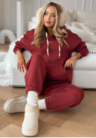Sweat Set Sweatshirt i Hose She Did That Burgunderrot