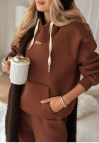 Sweat Set Sweatshirt i Hose She Did That Schokoladenbraun