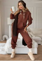 Trainingsanzug-Set: Sweatshirt und Hose She Did That Schokoladenbraun