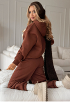 Sweat Set Sweatshirt i Hose She Did That Schokoladenbraun
