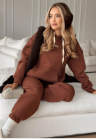 Sweat Set Sweatshirt i Hose She Did That Schokoladenbraun