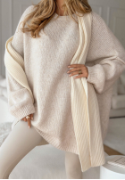 Długi Pullover oversize Cozy Weather hellbeige