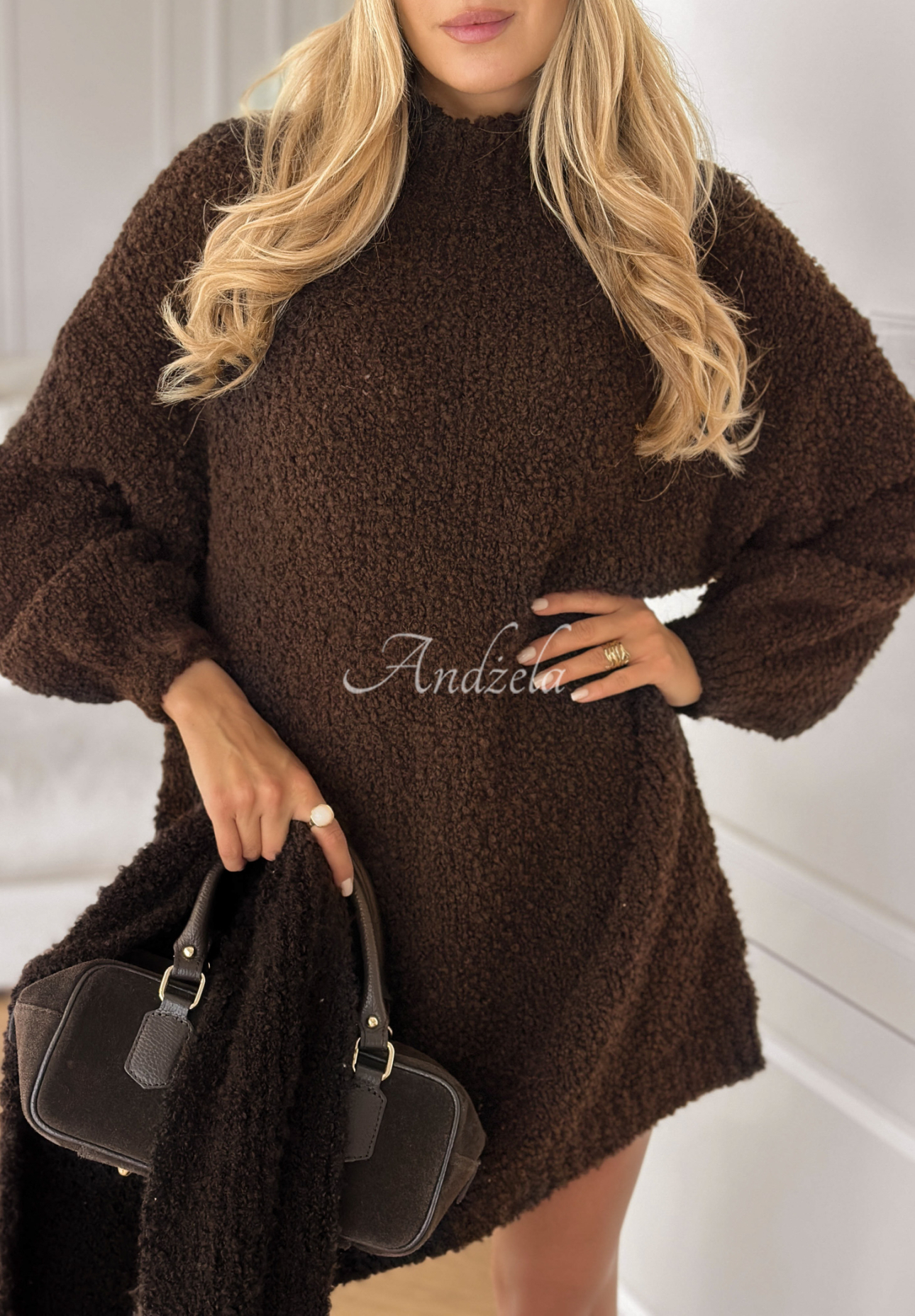 Pulloverkleid aus Wolle und Alpaka Sounds Like A Dream Schokoladenbraun