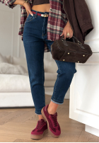 Hose Jeans mom fit z paskiem It's Not About You dunkelblau