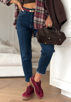 Mom-Fit Jeans It's Not About You dunkelblau