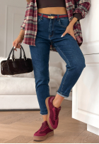Hose Jeans mom fit z paskiem It's Not About You dunkelblau