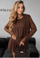 Koronkowa Kleid z falbankami What We Had Schokoladenbraun