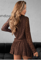 Koronkowa Kleid z falbankami What We Had Schokoladenbraun