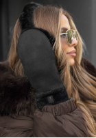 zamszowe Handschuhe z futerkiem Snow Clear Schwarz