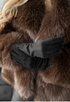 Lange zamszowe Handschuhe Long December Schwarz