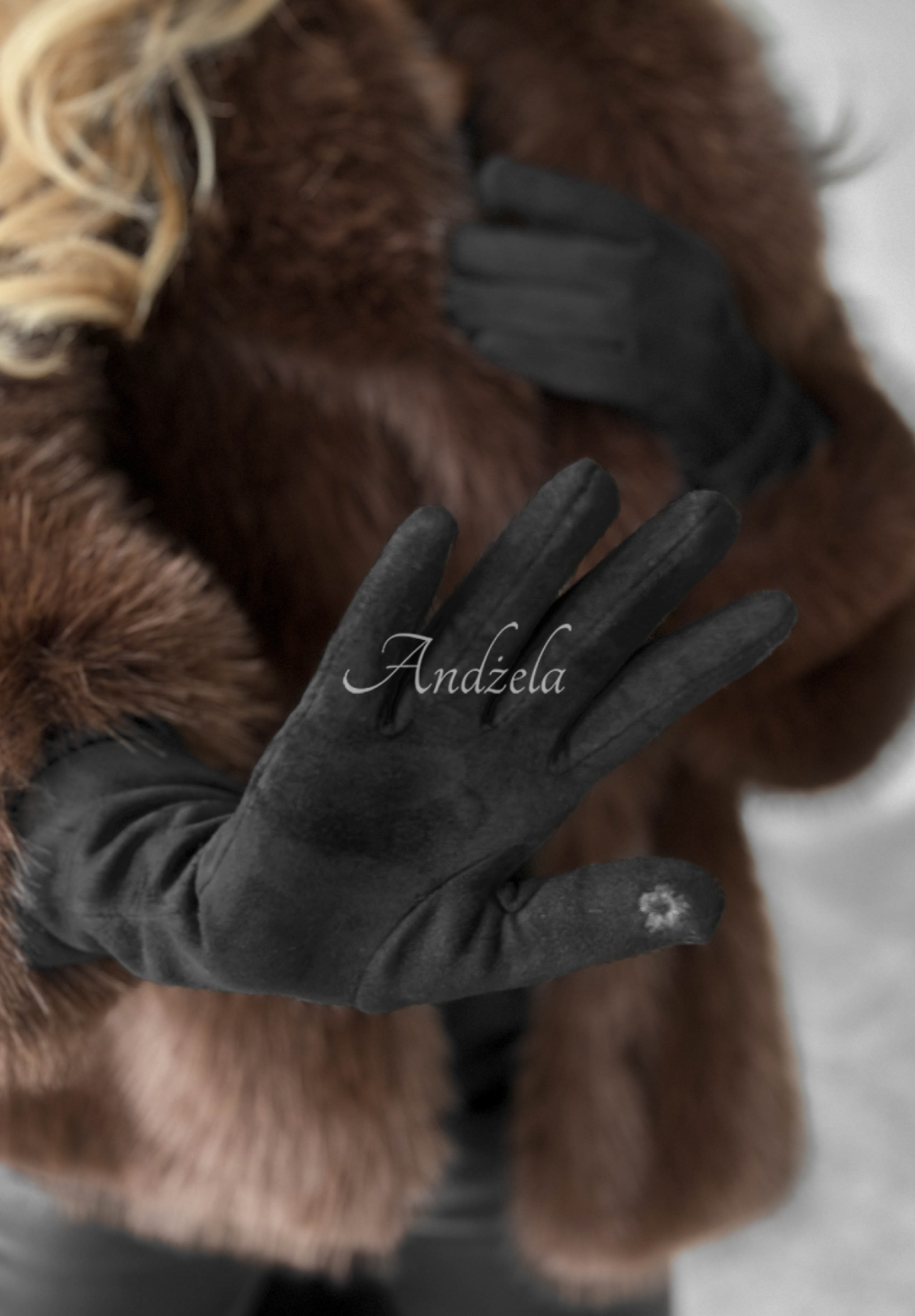 Lange Wildlederhandschuhe Long December Schwarz