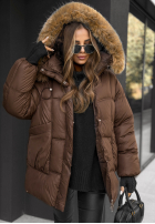 Steppjacke mit Kapuze Say Goodbye Schokoladenbraun