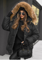 Pikowana Jacke z kapturem Say Goodbye Schwarz