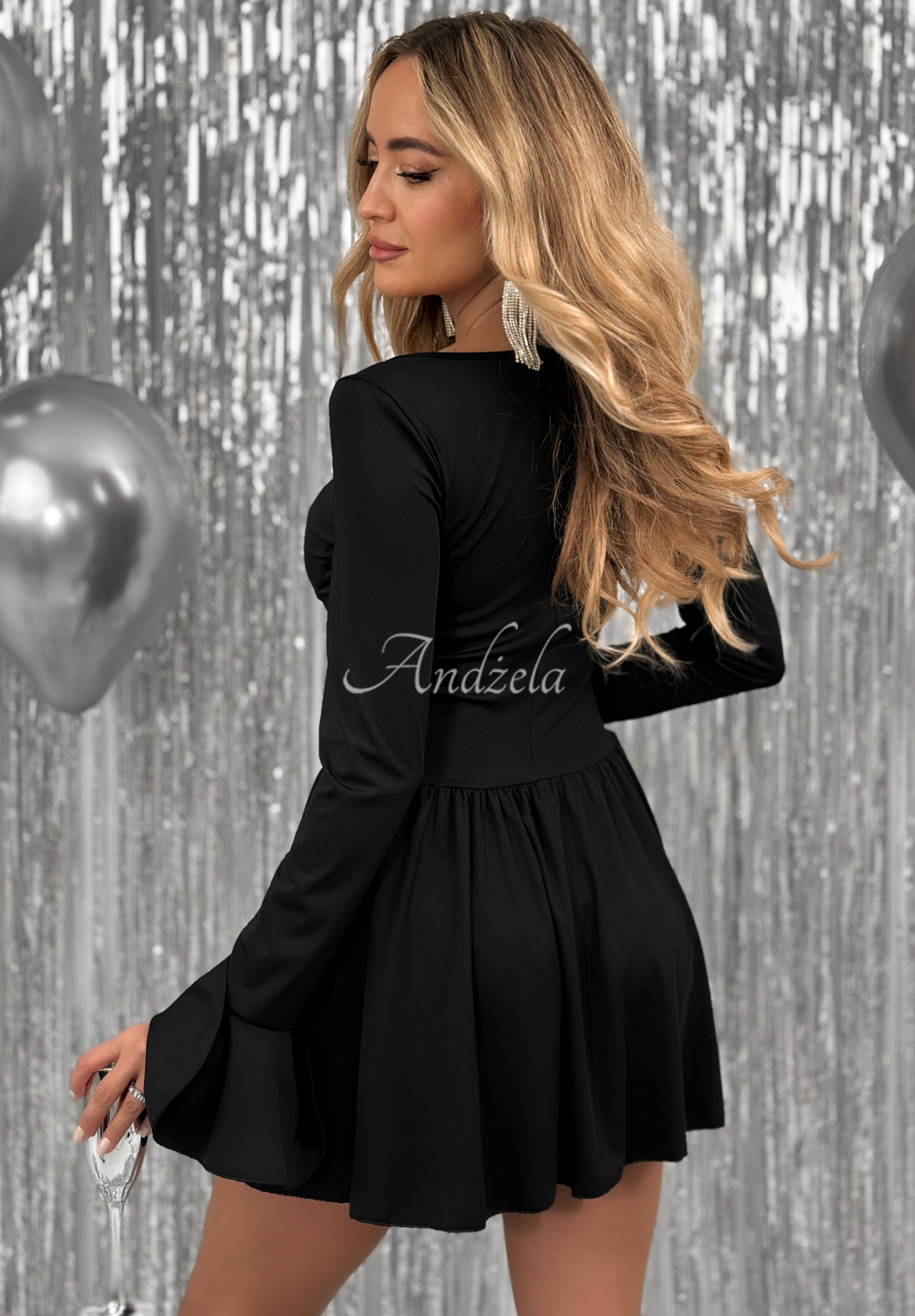 Ausgestelltes Minikleid Flirting With Life Schwarz