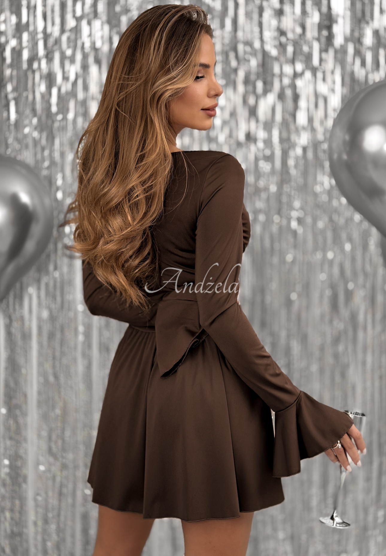 Ausgestelltes Minikleid Flirting With Life  Schokoladenbraun