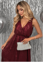 Cekinowa Kleid maxi Red Carpet Moment Burgunderrot