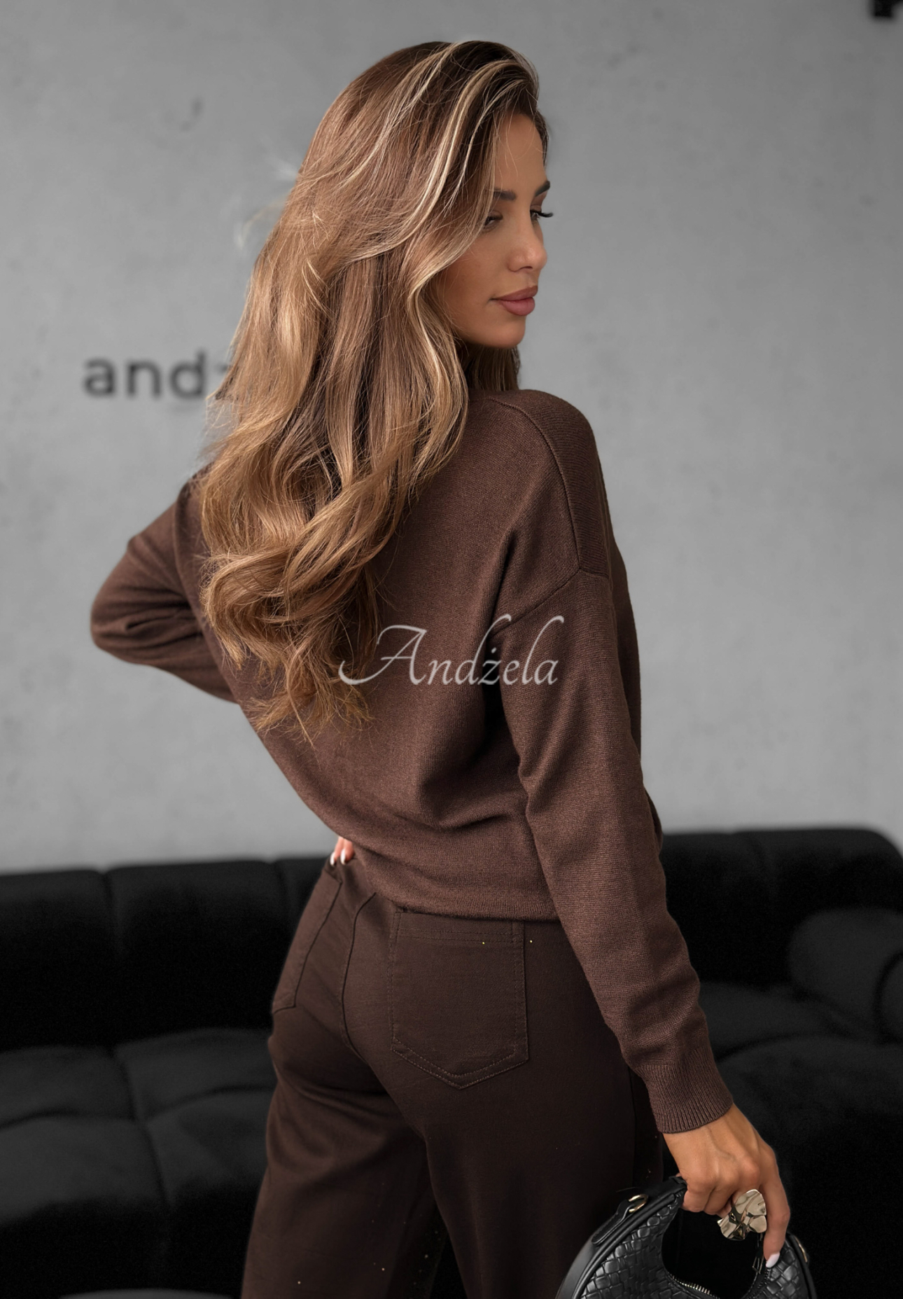 Leichter Viskosepullover Dailies Schokoladenbraun