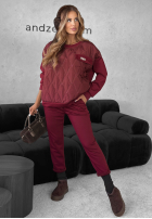 Sweat Set Sweatshirt i Hose Inside Out Burgunderrot
