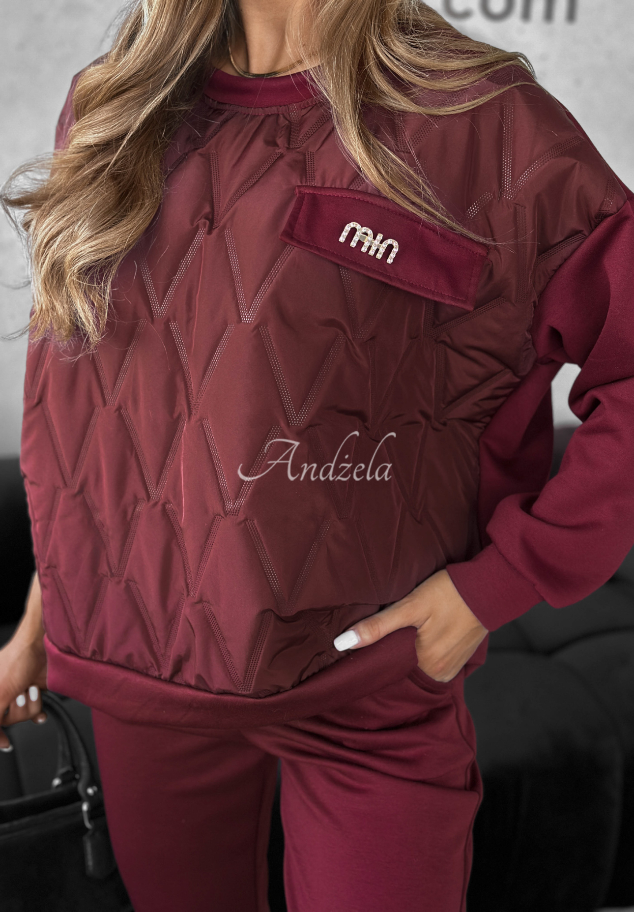 Trainingsanzug-Set: Sweatshirt und Hose Inside Out Burgunderrot