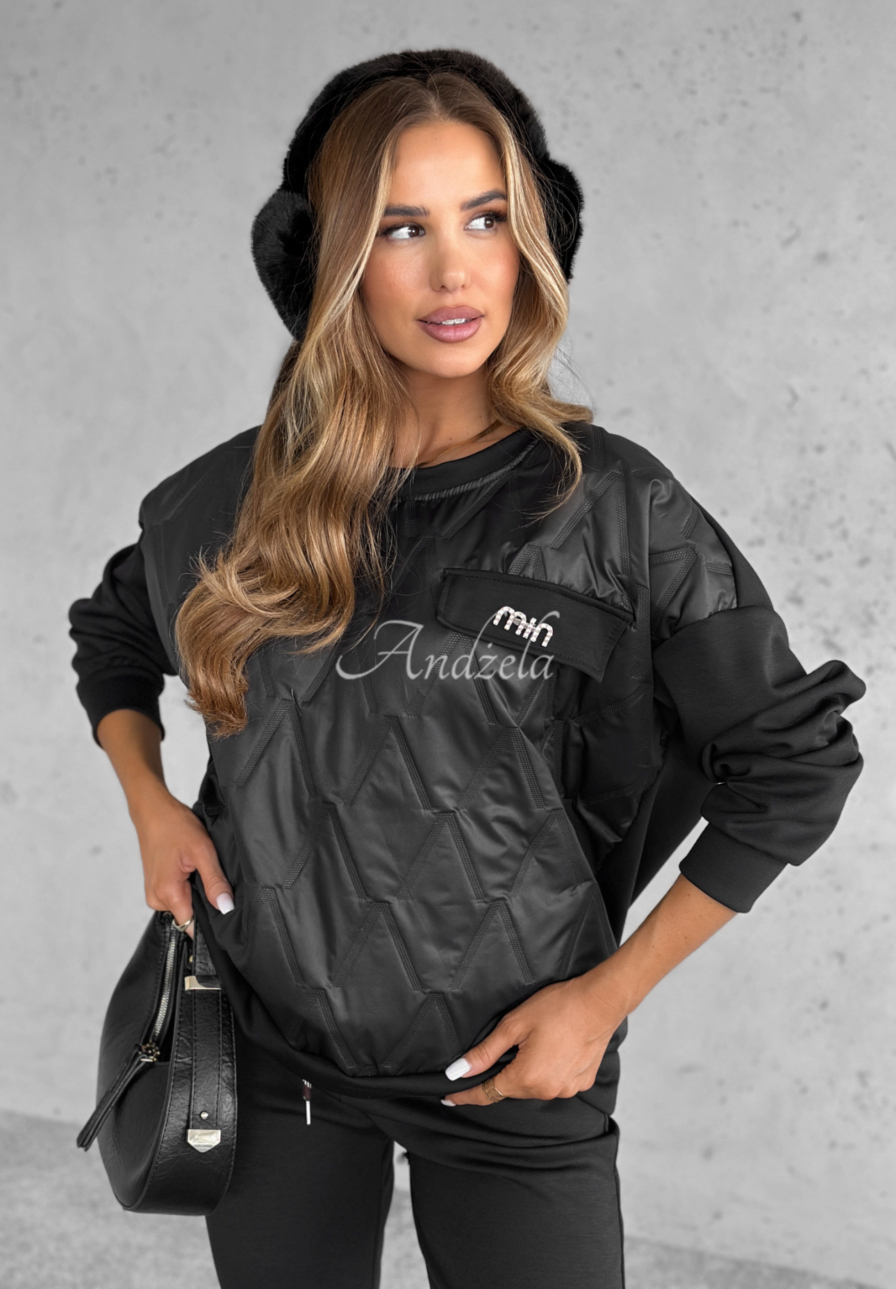 Trainingsanzug-Set: Sweatshirt und Hose Inside Out Schwarz