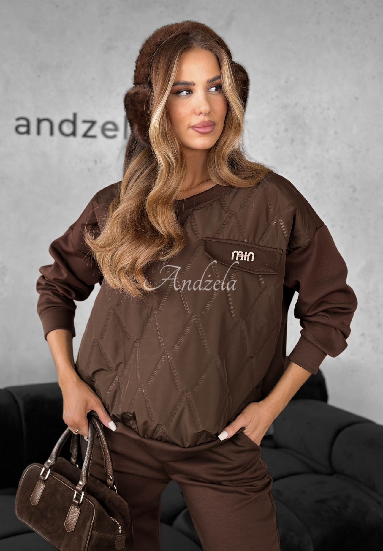 Trainingsanzug-Set: Sweatshirt und Hose Inside Out Schokoladenbraun