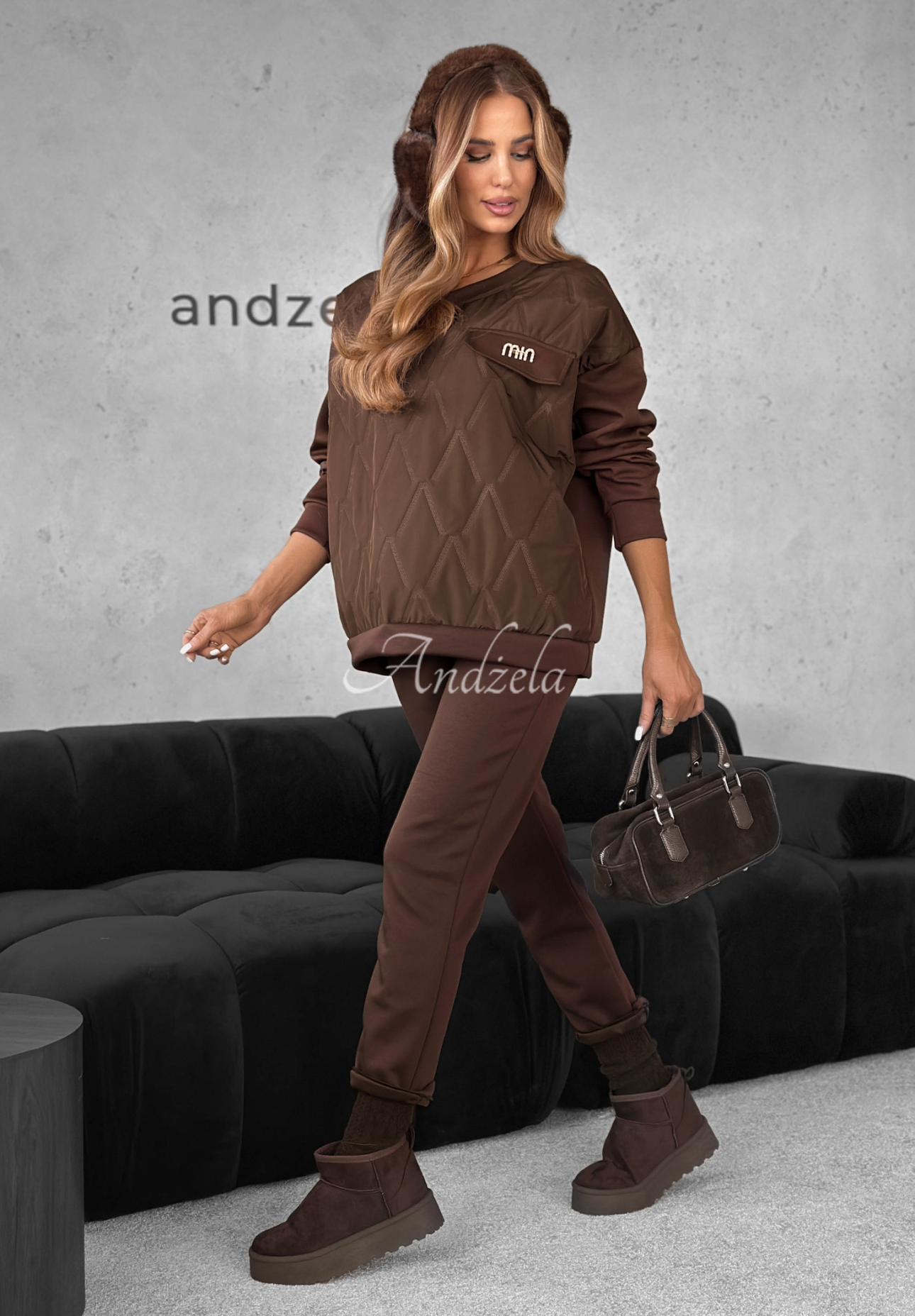 Trainingsanzug-Set: Sweatshirt und Hose Inside Out Schokoladenbraun