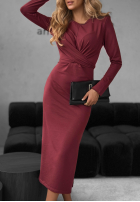 Kleid midi z wiązaniem First Move Burgunderrot