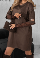 Skórzana Kleid oversize End Of That Schokoladenbraun