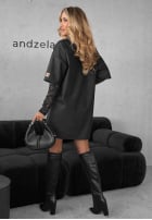 Skórzana Kleid oversize End Of That Schwarz