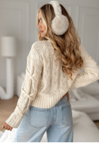 Ozdobnie pleciony Pullover Good Energy Beige