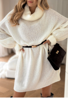 Długi Pullover z golfem Soft Hug Ecru