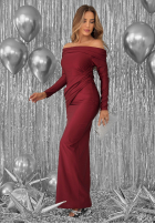 Dopasowana Kleid na jedno ramię Magical Night Burgunderrot