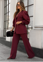 Set Blazer i Hose Too Late To Ask Burgunderrot