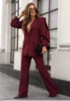 Set Blazer i Hose Too Late To Ask Burgunderrot