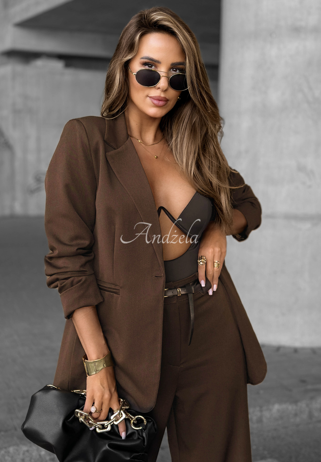 Blazer Until You Ask helle Schokolade