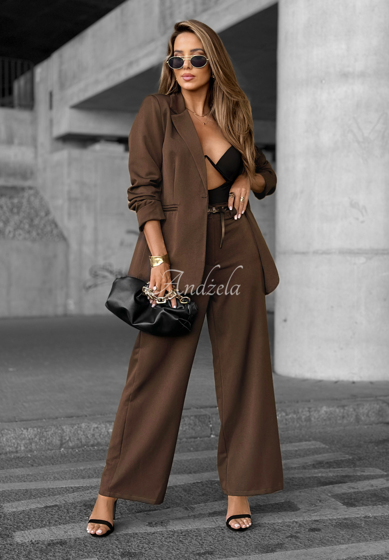 Blazer Until You Ask helle Schokolade