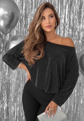 Glänzende Oversize-Bluse Stealing Hearts Silber