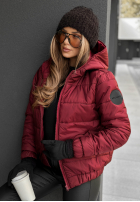 Gesteppte Bomberjacke mit Kapuze Just to Know Burgunderrot II