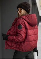 Pikowana Jacke bomberka z kapturem Just to Know Burgunderrot II